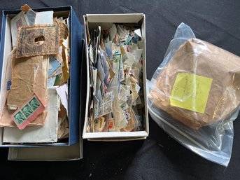 2 Shoeboxes And 1 Bag Of Cancelled International Postage Stamps-large Lot, CAN SHIP!