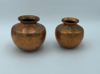 Pair Of Copper Pots