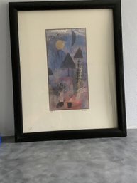 Signed Lithograph Of Moon Over Trees