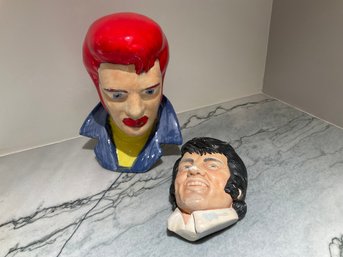 2 Kitschy Elvis Presley Heads