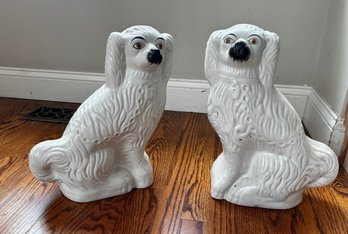 Pair Of Modern Staffordshire Style Spaniel Figurines