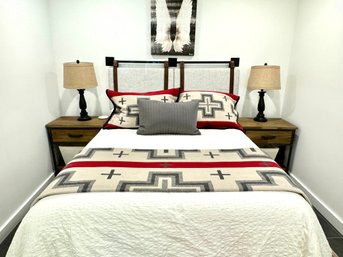 Industrial Style Headboard & Novilla Mattress & Box Spring  (LOC: F2)