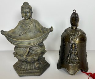 Buddhist Prayer Prosperity Bell And Buddha Candle Holder (2)