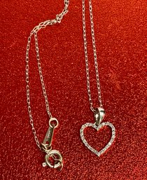 Gold And Diamond Heart Necklace