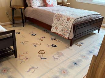 Handwoven Wool Ivory Dhurrie Flatweave Area Rug