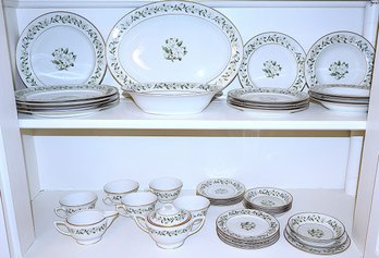 40 Pieces Of Vintage Princess China Tru-tone Dinnerware 'Bridal Wreath'