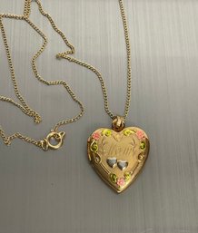 14k Gold Filled MOM Heart Locket Necklace