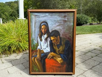 Vintage Rafael Maniago 'Man And Woman' Signed Original Oil Painting