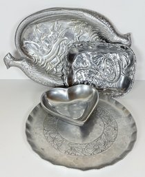 Everlast Metal, Arthur Court, And Tiosa Metal Trays (4)