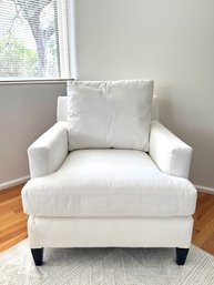 White Cotton Canvas Twill Club Chair