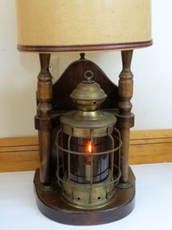 Nautical Brass Ship's Lantern 3 Function Table Lamp - Working