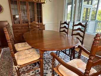 Beautiful Ethan Allen Dining Table With 6 Chairs, Solid Cherry