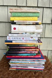 Lot Of Cookbooks And Food Magazines