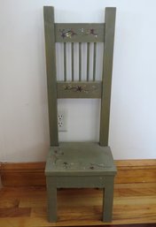 Child's Sage Green Stenciled Primitive Style Chair
