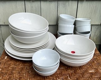 White Dishware And Ramekins