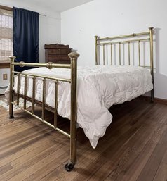 Antique Full Size Brass Spindle  Bed