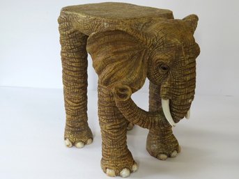 11' Sculpted Resin ELEPHANT Flat Top Plant Stand / Garden Statue / Foot Stool