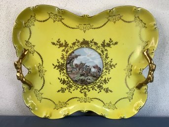Vintage Yellow Colonial Serving Tray