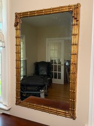 A Beautiful Vintage Hollywood Regency Bamboo Style Gilded Mirror With Tassel Detail
