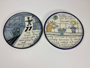 Tom Edwards 'Wallyware' Decorative Plates (2)