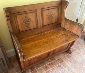 Antique Stenciled Storage Bench