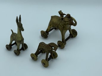 Trio Of Brass Animals