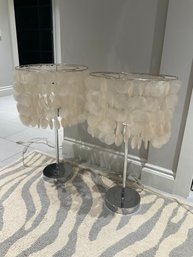 2 Capiz Shell Lamps