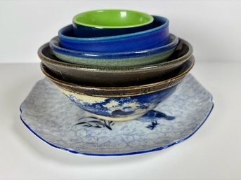 Misc. Blue And Green Tableware (6)