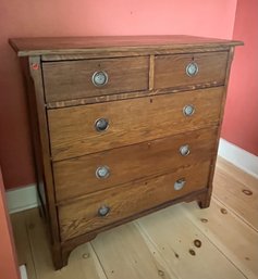 Antique Two Over Three Oak Chest