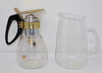 Atomic Starburst Pyrex Carafe & Glass Pitcher