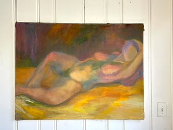 Lounging Nude Oil On Canvas