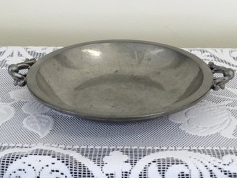 Shirley Williamsburg Virginia Handmade 7 Pewter Bowl W/Decorative Handles