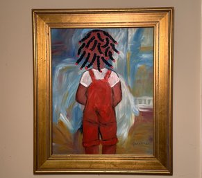 S Guccione 'Talking To Angels' Signed Original Oil On Canvas Painting