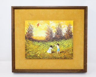 Original Floating Panel Painting On Canvas - Signed By Artist