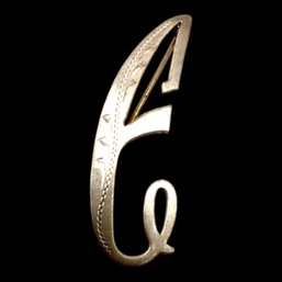(B81) Sterling Silver Letter E Brooch