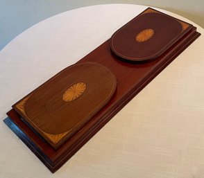 Very Large Antique Inlaid Wooden Bookends