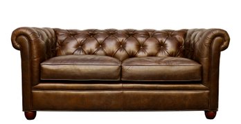 Pottery Barn Chesterfield Roll Arm Leather Sofa
