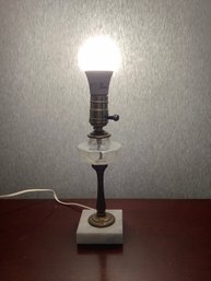 Vintage Fenton Opalescent Coin Dot Boudoir Lamp