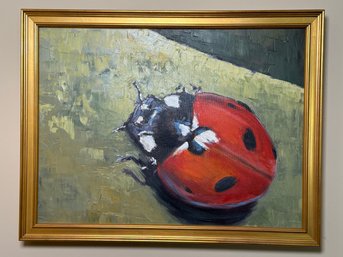RA Rose Lady Bug Original Oil Painting