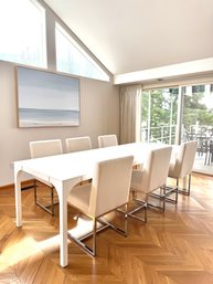 CB2 Long White Lacquered Dining Table