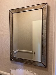 An Antiqued Mirrored Frame - Wall Hanging Mirror - 24 X 34 - Bath 1B