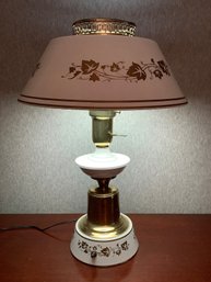 Vintage White & Gold Toleware Table Lamp