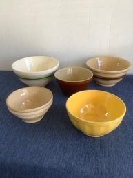 Mixed Pottery Bowls Lot Of 5