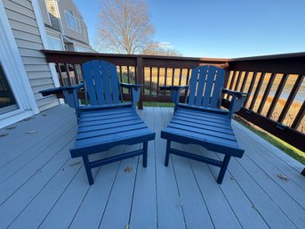 Pair Of Blue Adirondack Chairs