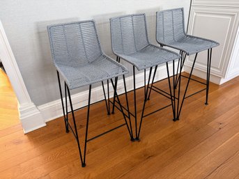 Set Of 3 Rope Counter Stools