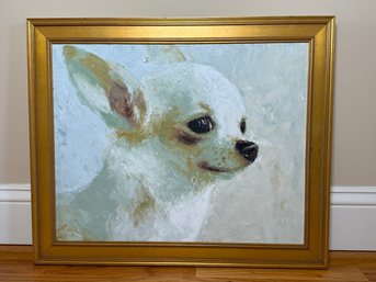 RA Rose Chihuahua Signed Original Oil Painting