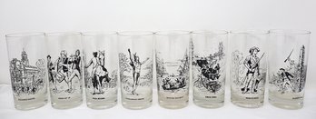 8 Massachusetts Historical Commemorative Tumbler Glasses