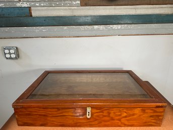 Antique Wooden Tabletop Display Case