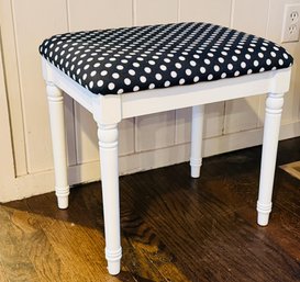 Polka Dot Upholstered Vanity Stool