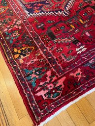 Hamedan Hand Knotted Wool Area Rug  7'2' X 3'7'